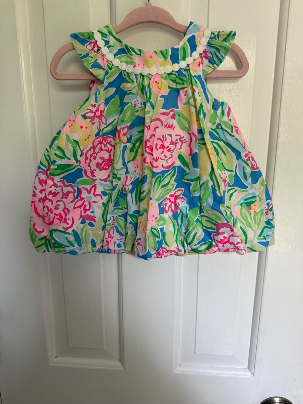 Lilly Pulitzer Floral Bubble Dress – Pink Blue Green